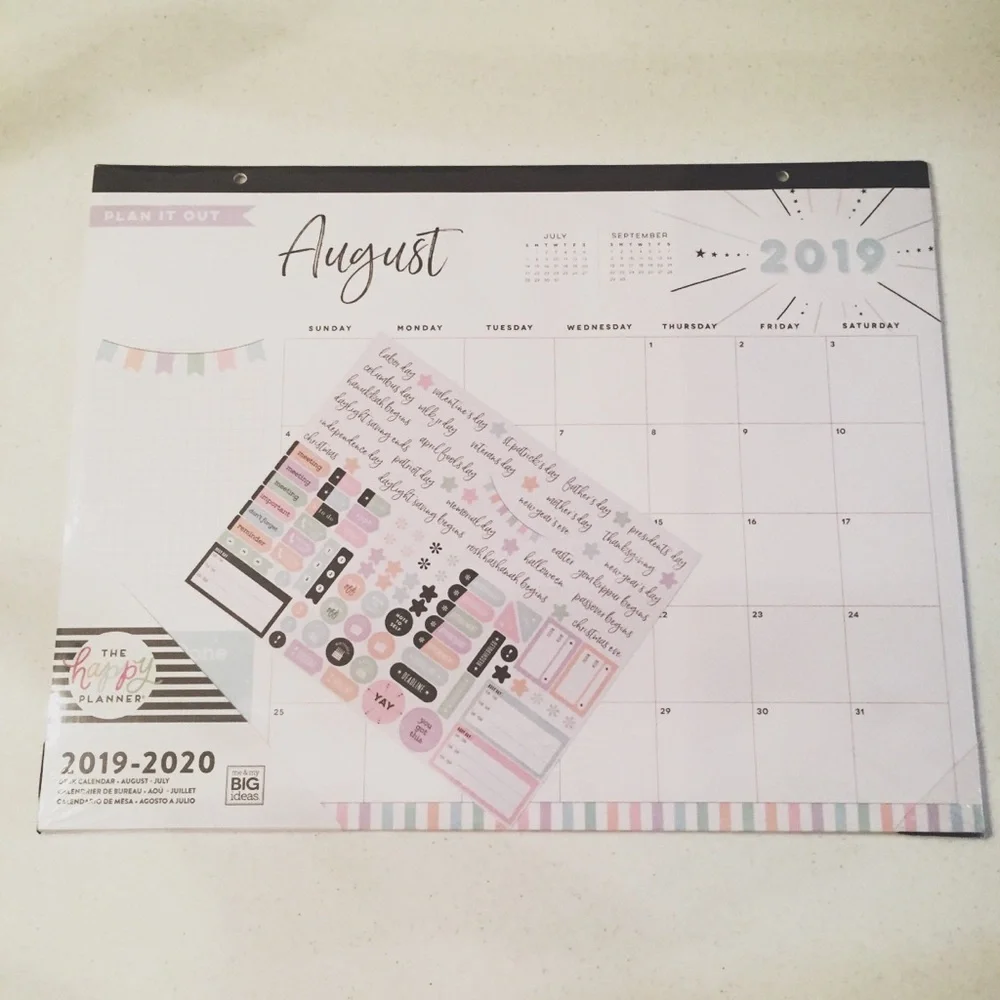 Happy Planner Pastel Desk Calendar - Will work for 2025 - 2026 !